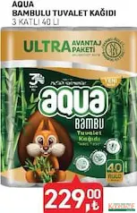 AQUA BAMBU TUVALET KAĞIDI 3 KATLI 40'LI fiyat ve kampanya bilgisi